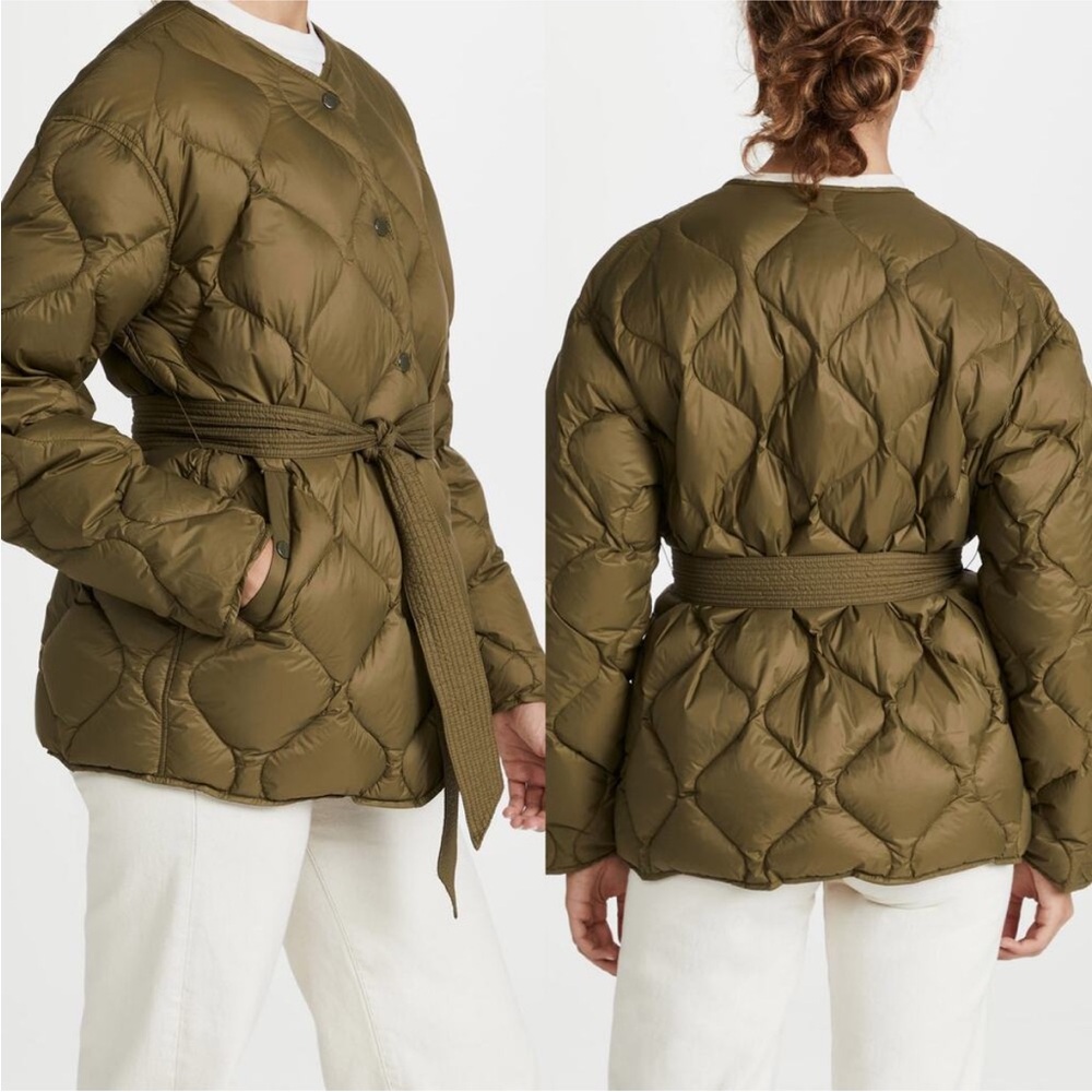 rag & bone Olive Quilted Belted Puffer Jacket - Picture 2 of 10